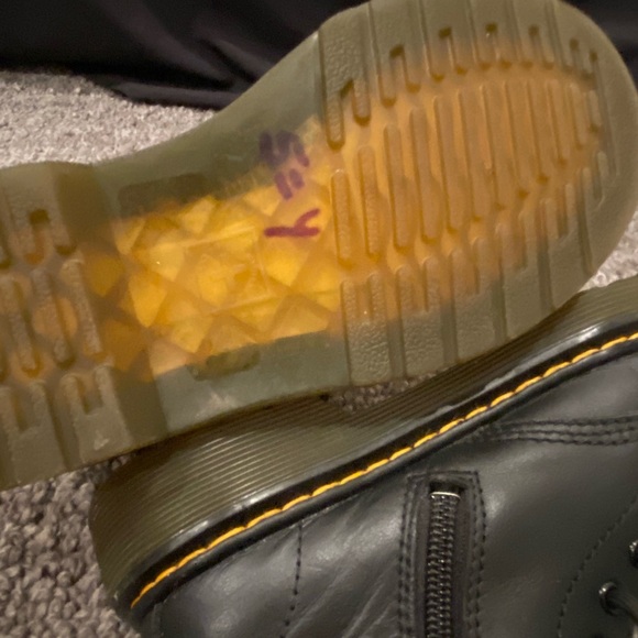 Doc Martens Girl Black Zip up Lace Combat Boots Size 1 Condition - Picture 7 of 8